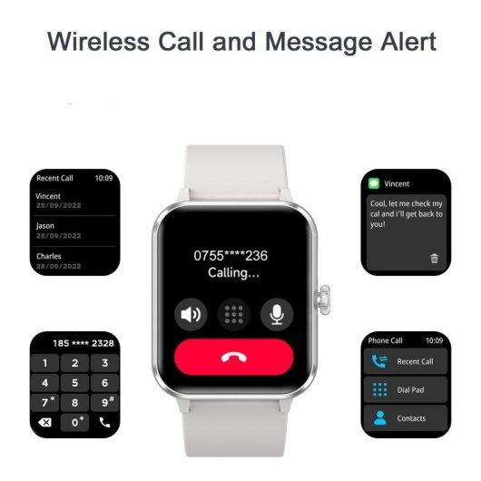 Blackview Smartwatch Bluetooth 5.3 1,85" Gris Correa S/M