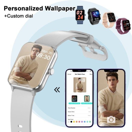 Blackview Smartwatch Bluetooth 5.3 1,85" Gris Correa S/M