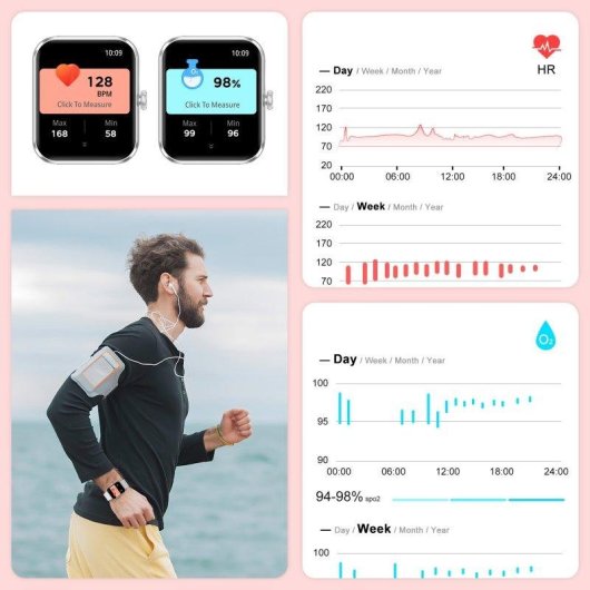 Blackview Smartwatch Bluetooth 5.3 1,85" Gris Correa S/M