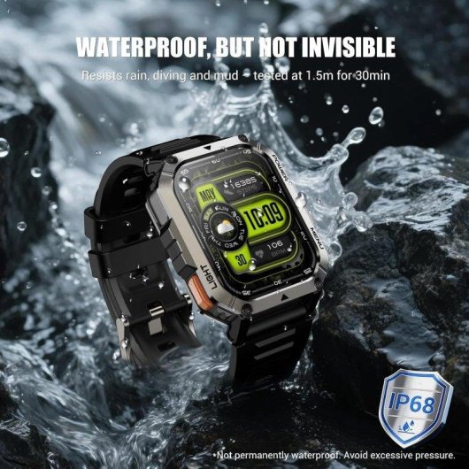 Blackview Gps Military Smartwatch Bluetooth 2.01'' Preto S/M