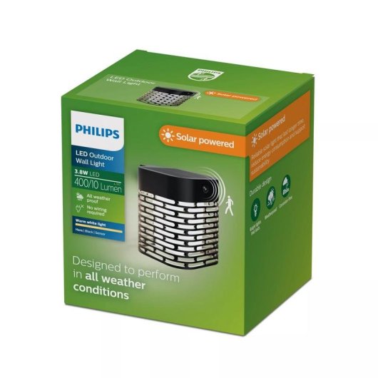Aplique mural solar Philips Hara 3,8 W Blanco cálido con sensores