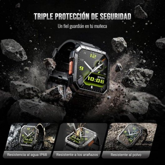 Blackview Military Smartwatch Bluetooth 2.01'' Khaki S/M Resistente 1ATM