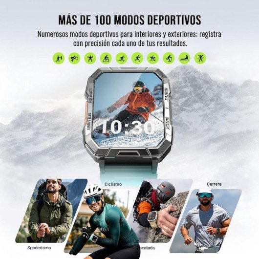 Blackview Military Smartwatch Bluetooth 2.01'' Khaki S/M Resistente 1ATM