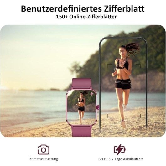 Blackview Smartwatch Bluetooth 5.3 1,85" Rojo Correa S/M