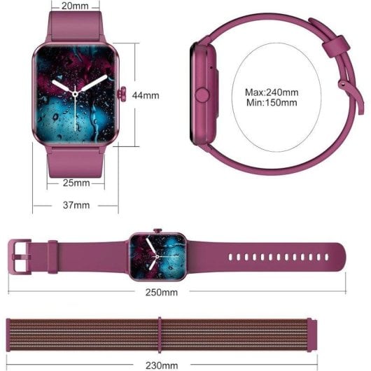 Blackview Smartwatch Bluetooth 5.3 1,85" Rojo Correa S/M