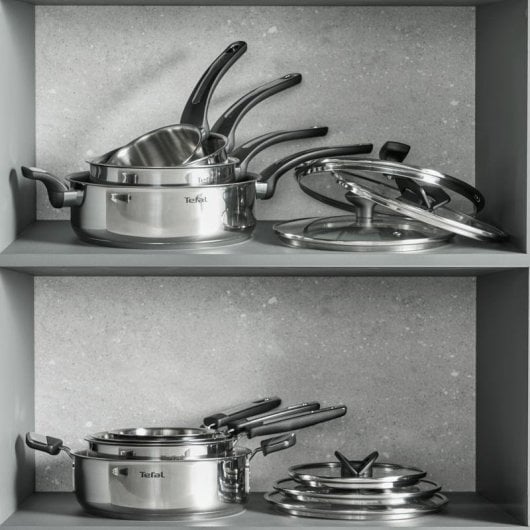 Cacerola Tefal Emotion+ Acero inoxidable 16 cm con tapa de vidrio