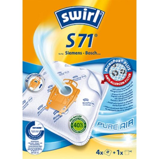 Kit bolsas y filtro aspirador Swirl S 71 para Siemens y Bosch