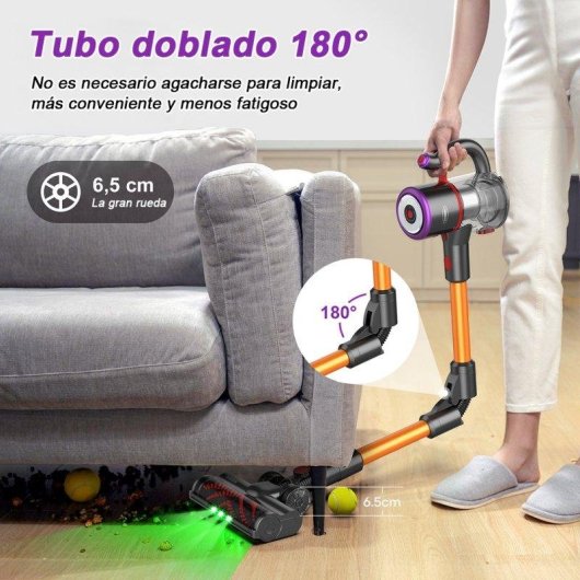 Aspiradora sin Cable Genérica Liimoo 530W 40000Pa 15-53 min 7 en 1 Verde
