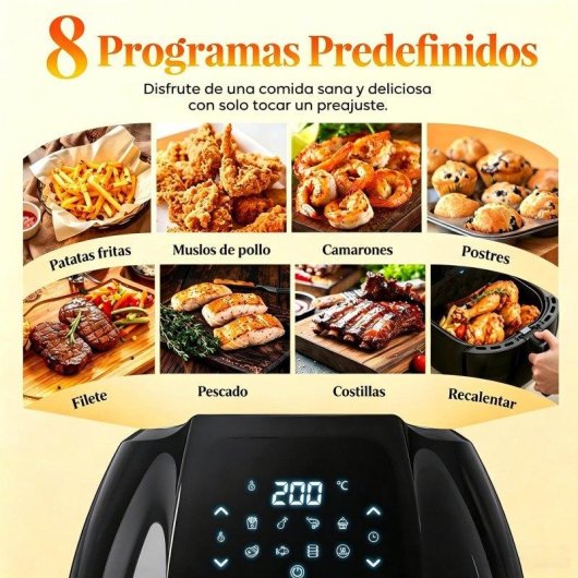 Friteuse sans Huile Generica Liimoo 8L 2000W 8 Programmes 360° Air