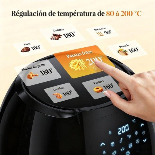 Friteuse sans Huile Generica Liimoo 8L 2000W 8 Programmes 360° Air