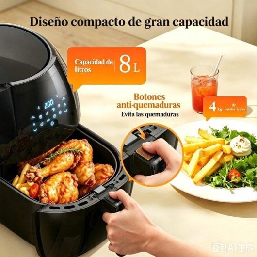Friteuse sans Huile Generica Liimoo 8L 2000W 8 Programmes 360° Air