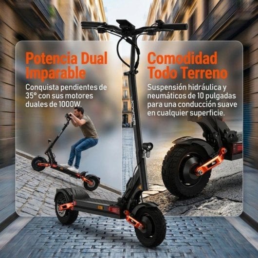 Patinete eléctrico Joyor 2000W Autonomía 75km Neumáticos 10" Off-road Frenos hidráulicos Plegable