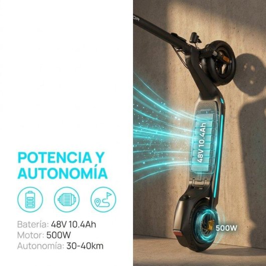 Patinete elétrico Joyor 500W Autonomia 40km Rodas 10 polegadas Travões disco