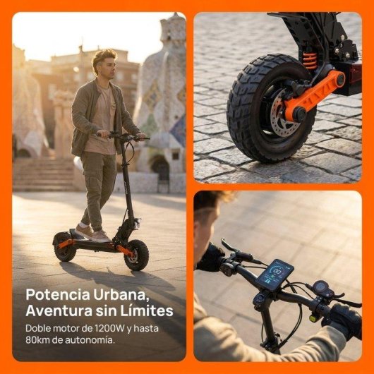 Patinete elétrico Joyor 1200W Autonomia 80km Rodas 10" Travões hidráulicos Suspensão dupla