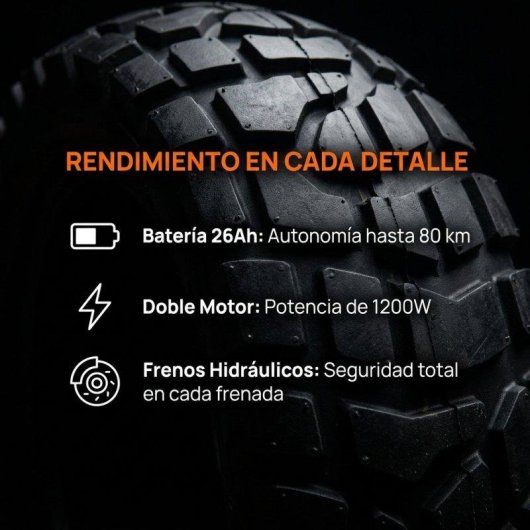 Patinete elétrico Joyor 1200W Autonomia 80km Rodas 10" Travões hidráulicos Suspensão dupla