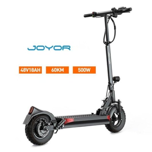 Patinete eléctrico Joyor 500W Autonomía 60km Ruedas 10" Doble suspensión Negro