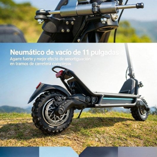 Patinete eléctrico Joyor Motor Dual 1600W Autonomía 100km Ruedas 11" Negro