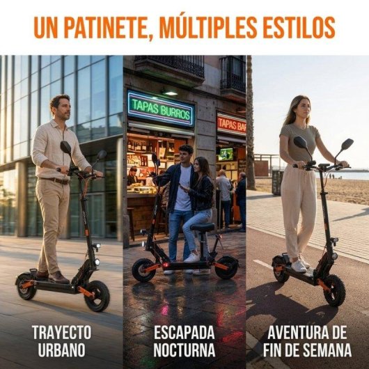 Patinete eléctrico Joyor 800W Autonomía 80km Neumáticos 10" Suspensión frenos disco