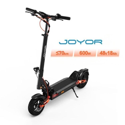 Patinete eléctrico Joyor 600W Autonomía 70km Ruedas 10" Frenos mecánicos Negro