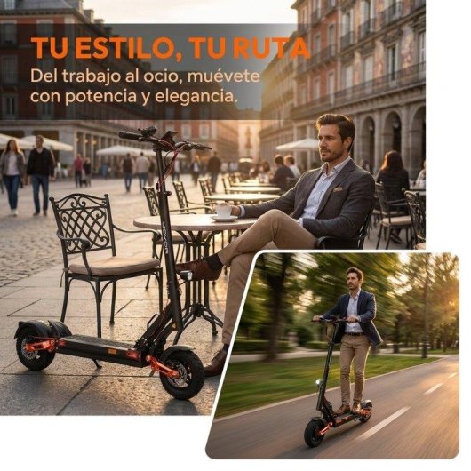 Patinete eléctrico Joyor 600W Autonomía 70km Ruedas 10" Frenos mecánicos Negro