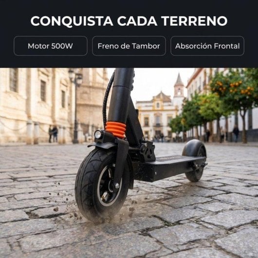 Patinete eléctrico Joyor 500W Autonomía 38km Neumáticos 8" Suspensión Delantera Negro