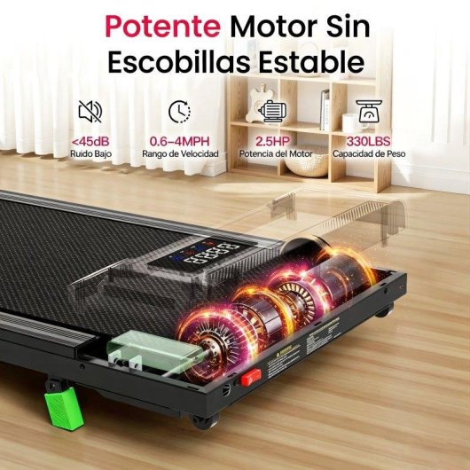 Cinta de correr AKLUER plegable 2.5HP inclinación 6% pantalla LED