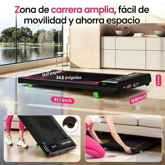 Cinta de correr AKLUER plegable 2.5HP inclinación 6% pantalla LED