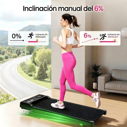 Cinta de correr AKLUER plegable 2.5HP inclinación 6% pantalla LED