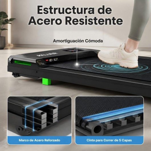 Cinta de correr plegable AKLUER bajo escritorio 2.5HP inclinación 6%