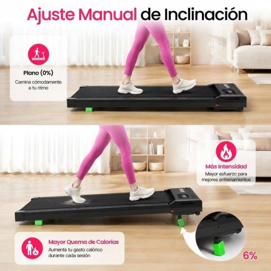 Cinta de correr plegable AKLUER bajo escritorio 2.5HP inclinación 6%