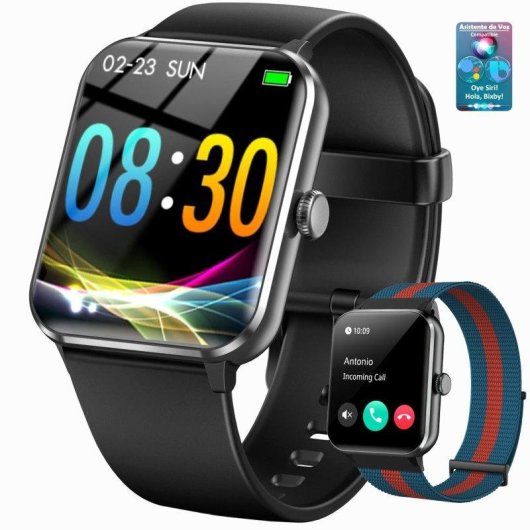 Blackview Smartwatch Bluetooth 5.3 1,85" Negro Correa S/M
