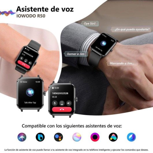 Blackview Smartwatch Bluetooth 5.3 1,85" Negro Correa S/M