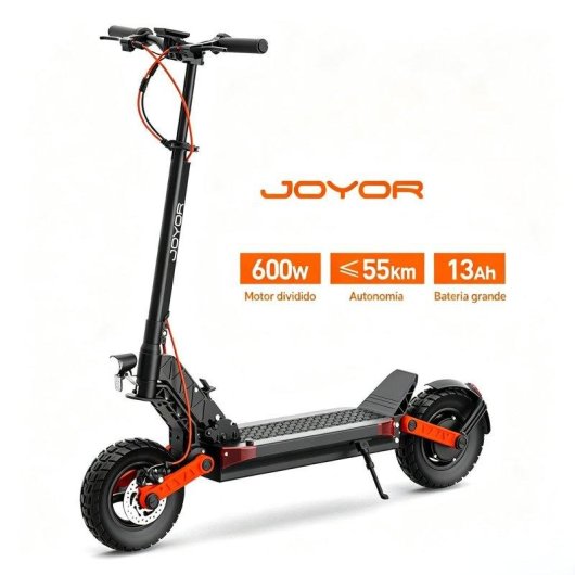 Patinete elétrico Joyor 600W Autonomia 55km Pneus 10" Off-road Freios a disco