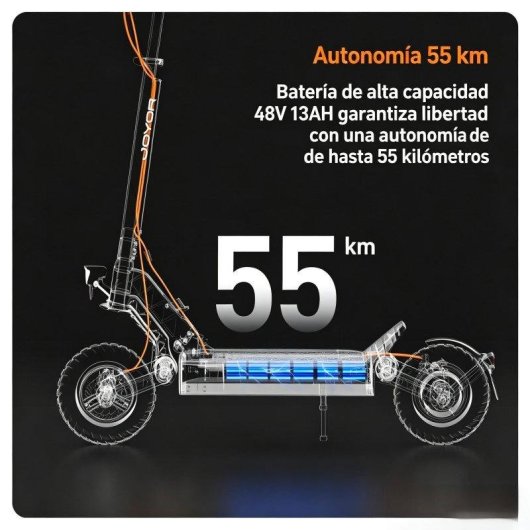 Patinete elétrico Joyor 600W Autonomia 55km Pneus 10" Off-road Freios a disco