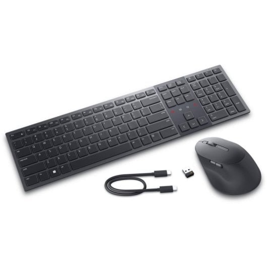 Clavier Dell KM900 sans fil Bluetooth RF US International avec souris graphite