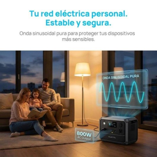 Estação de energia Oukitel P800 512Wh 2 AC 5 USB Bateria LiFePO4 Carregamento rápido UPS