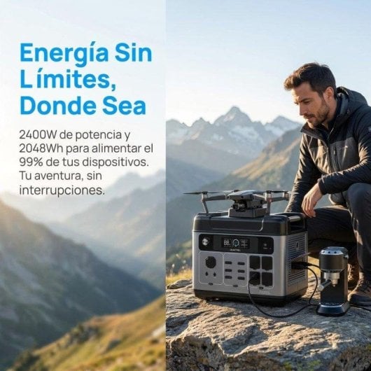 Stazione di energia Oukitel 2400W 2048Wh 4 porte AC Batteria LiFePO4 UPS Ricarica rapida