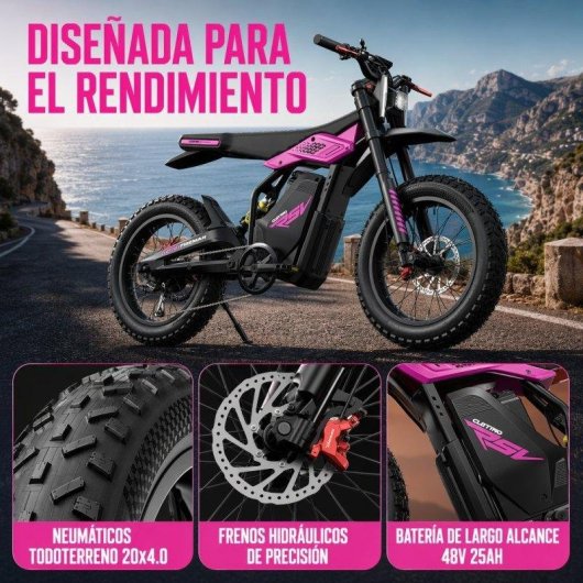 Bicicleta Eléctrica Cleytro 1200W 48V 25Ah Doble Suspensión Frenos Hidráulicos