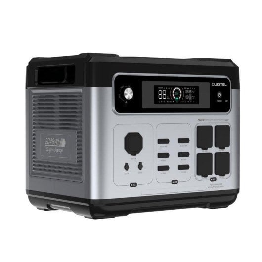 Energie-Station Oukitel 2048Wh 2400W 11 Anschlüsse LiFePO4 Akku Schnellladung Bluetooth