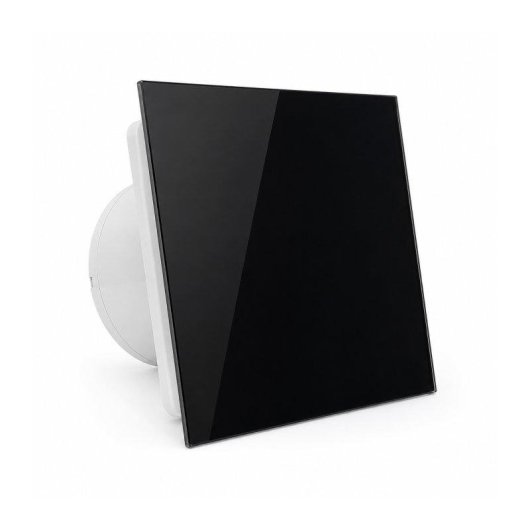 Extractor de Baño Ultraplano Bilake Cristal Negro 14W 100mm 80 m³/h Ultra Silencioso Clapeta Antirretorno