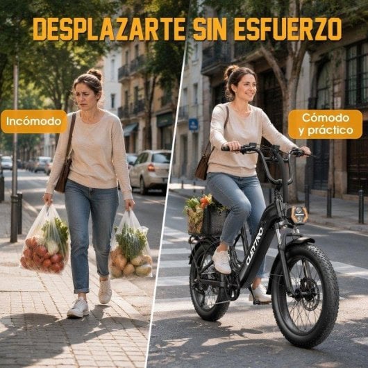 Bicicleta Eléctrica Cleytro 500W 48V 15.6Ah 20" Autonomía 40-50 km