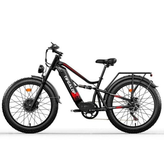 Bicicleta Eléctrica Tifgalop Doble Motor 52V 21Ah Neumáticos Fat 26"
