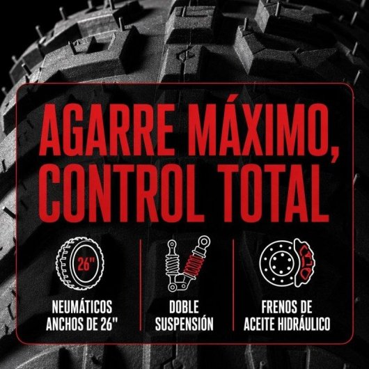 Bicicleta Eléctrica Cleytro 750W 48V 18Ah 26" Fat Bike Doble Suspensión