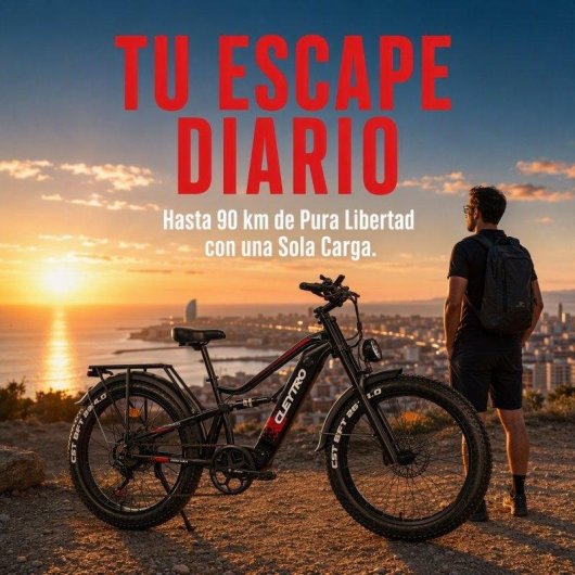 Bicicleta Eléctrica Cleytro 750W 48V 18Ah 26" Fat Bike Doble Suspensión