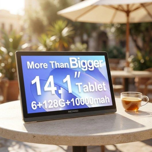 Tablette Meswao B1 Wi-Fi 14,1" 6 Go 128 Go Doré Caméra