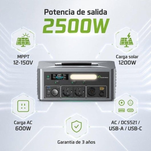 Onduleur solaire portable Lionshee 2500W 5000W MPPT USB-C 60W