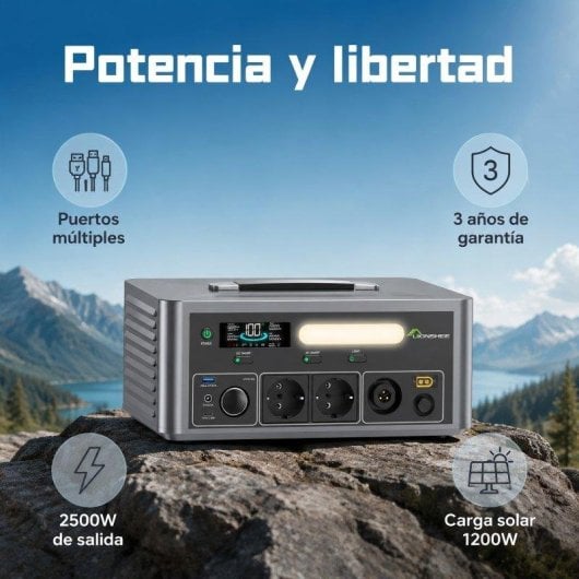 Onduleur solaire portable Lionshee 2500W 5000W MPPT USB-C 60W