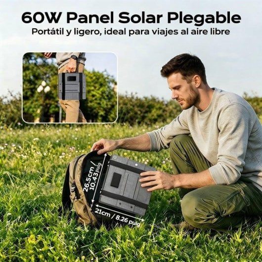Panel Solar Lionshee 60W 10 Puertos DC USB Tipo-C Plegable IP67