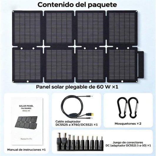 Panel Solar Lionshee 60W 10 Puertos DC USB Tipo-C Plegable IP67