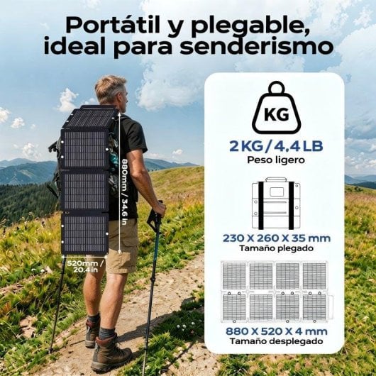 Panel Solar Lionshee 60W 10 Puertos DC USB Tipo-C Plegable IP67